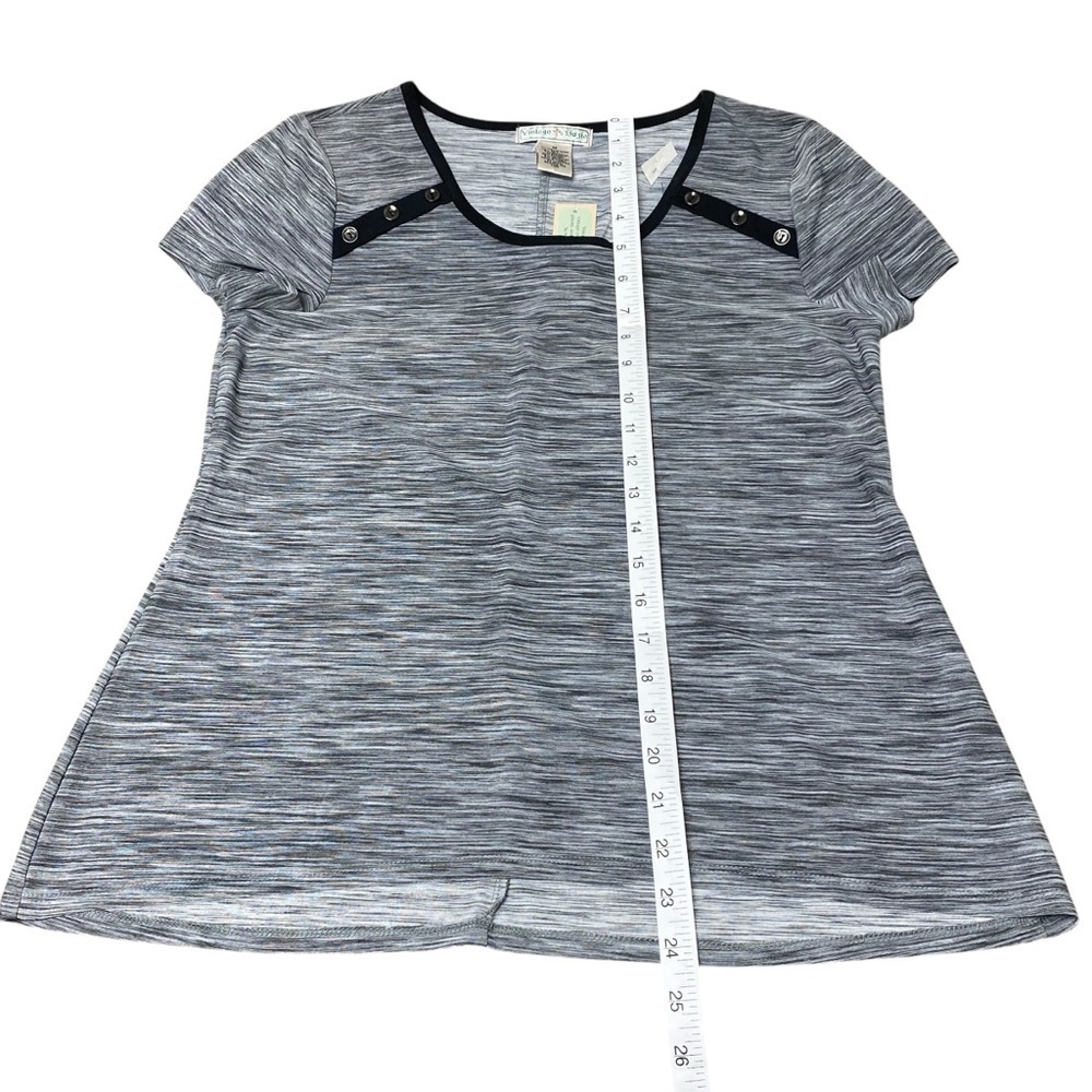 Vintage Suzie Pull On Casual Ladies Top‎ Black Polyester Size Medium NWT - Picture 5 of 7